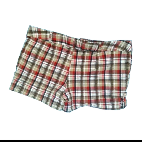 XOXO Plaid Shorts Size 13/14 Short Shorts Mid Rise 3" Inseam Cotton/Spandex - Picture 3 of 9